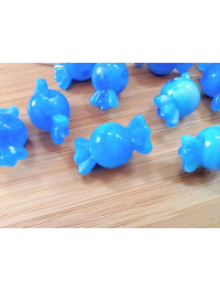 Бусіна "конфетка"/розмір 10 × 18 (від.3 мм)/Квіт-синій. Ціна вказана за 10 шт.