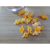 Бусіна "конфетка"/розмір 10 × 18 (від.3 мм)/Квіт — оранжевий. Ціна вказана за 10 шт.