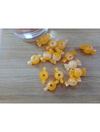 Бусіна "конфетка"/розмір 10 × 18 (від.3 мм)/Квіт — оранжевий. Ціна вказана за 10 шт.