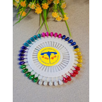 Булавка портновская / 35 мм/ С разноцветной капелькой/ Цена указана за пластину ( 40 шт)