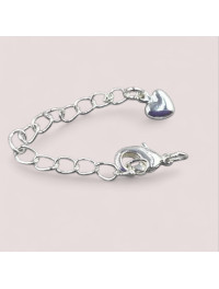 Подовжувач із замком і підвіскою/ гіпоалергенний сплав/срібло/ замок 10 мм