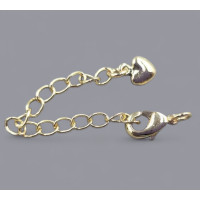 Удлинитель с замком и подвеской/ гипоалергенный сплав / золото / замок 10 мм