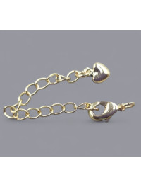 Подовжувач із замком і підвіскою/ гіпоалергенний сплав/ золото/ замок 10 мм