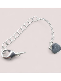 Подовжувач із замком і підвіскою/ гіпоалергенний сплав/срібло/ замок 10 мм