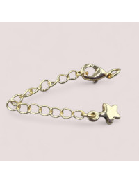 Подовжувач із замком і підвіскою/ гіпоалергенний сплав/ золото/ замок 10 мм