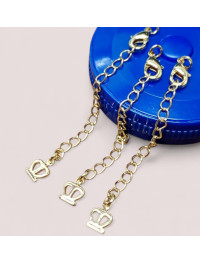 Подовжувач із замком і підвіскою/ гіпоалергенний сплав/ золото/ замок 10 мм