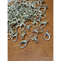 Замок лобстер/Неіржавка сталь/12 мм/5 шт.