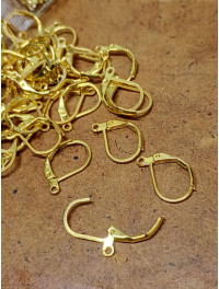 Швензи "англійський замок" / 15×8 мм / лимонне золото/1 пара