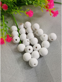 Акрилові намистини/10 мм/білий