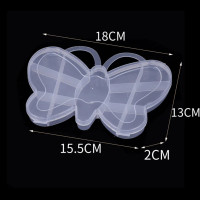 Контейнер для Бисера и Бусин, Пластик, Бабочка, Цвет: Бесцветный, Размер: 11.2x13.8x1.9см,