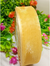 Стрічка органза / 2.5 см / шампанське / 46 м