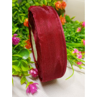 Лента органза / 2.5 см / бордо / 46 м