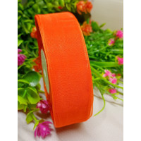 Лента органза / 2.5 см / оранжевый / 46 м