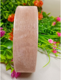 Стрічка органза / 2.5 см / капучино / 46 м