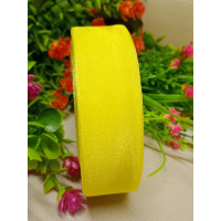 Стрічка органза / 2.5 см / жовтий / 46 м
