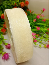 Стрічка органза / 2.5 см / молочний / 46 м