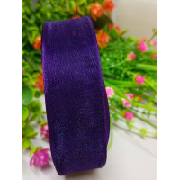 Лента органза / 2.5 см / темно фиолетовый / 46 м