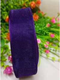 Стрічка органза / 2.5 см / темно фіолетовий / 46 м