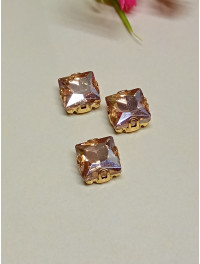 Страз квадрат/1 см/шампань