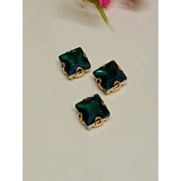 Страз квадрат/1 см/ смарагд