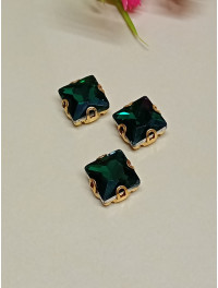 Страз квадрат/1 см/ смарагд