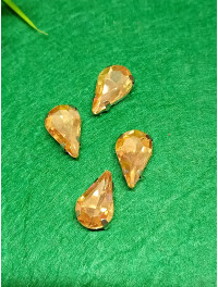 Страз (скло) в металевій оправі/8×13 мм/шампанське