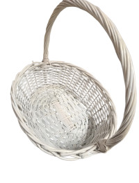 Плетений кошик/Овал/білий/L