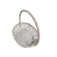 Плетёная корзина / Овал / белая / М