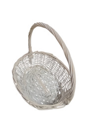 Плетений кошик/Овал/білий/М