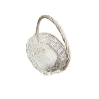 Плетёная корзина / Овал / белая / S