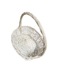 Плетений кошик/Овал/білий/S