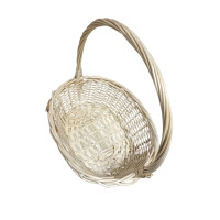 Плетёная корзина / Овал / молочная / L