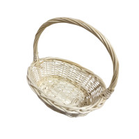 Плетёная корзина / Овал / молочная /  S