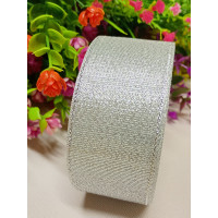 Стрічка парча/4 см/Срібло/23 метри