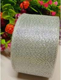 Стрічка парча/5 см/Срібло/23 метри