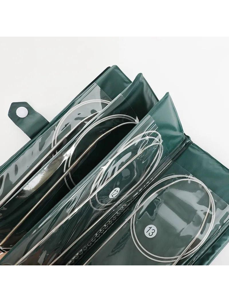 Набір кругових спиць на тросику 100 см 11 шт в пеналі