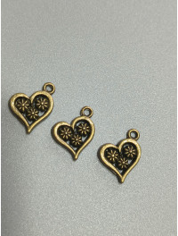 Підвіска "серце"/1,2×1,6 см/бронза