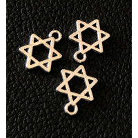 Подвеска металлическая "шестигранная звезда". Размер - 13×10мм. Цвет - серебро.