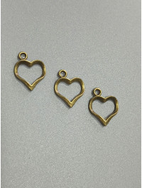 Підвіска "серце"/ 1,5×2см/бронза