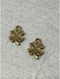 Підвіска металева "клевер". Розмір — 14×10 мм. Колір — бронза.