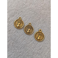 Підвіска метал/16×11 мм/бронза