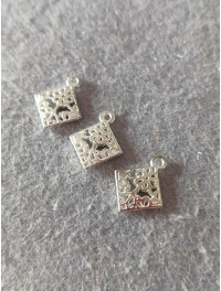 Металева підвіска/ 1,5×1,3/ срібло/ціна за 1 шт.