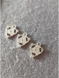 Металева підвіска/1,3 * 1 см/ срібло/ ціна за 1 шт.