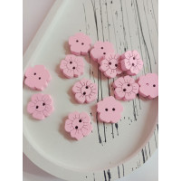 Деревянные пуговицы "ромашка". Размер - 15мм. Цвет - розовый. Цена указана за 1 шт.