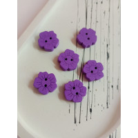 Дерев'яні ґудзики "ромашка". Розмір — 15 мм. Колір — фіолетовий. Ціна вказана за 1 шт.