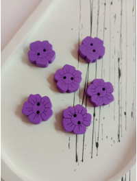 Дерев'яні ґудзики "ромашка". Розмір — 15 мм. Колір — фіолетовий. Ціна вказана за 1 шт.