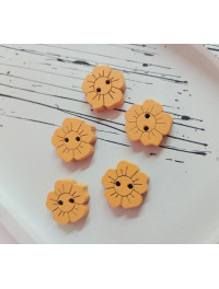Дерев'яні ґудзики "ромашка". Розмір — 15 мм. Колір оранжевий. Ціна вказана за 1 шт.