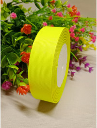 Репсова стрічка / 2,5 см / салатовий неон / 23 метри