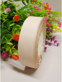 Репсова стрічка / 2,5 см / бежевий темний / 23 метри