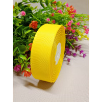 Репсова стрічка / 2,5 см / жовтий / 23 метри